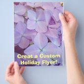 Lila Hydrangea Blume Holiday Flyer Paper (Hand)