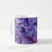 Lila Hydrangea-Blume Kaffeetasse (Vorderseite Links)