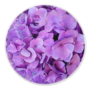 Lila Hydrangea-Blume Keramikknauf