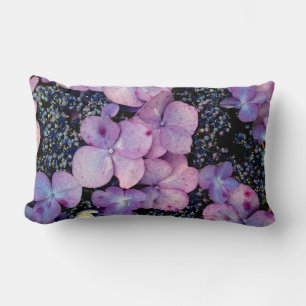 Lila-Hydrangea-Blume-LUMBAR-PILLOW Lendenkissen