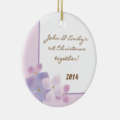 Lila Hydrangea Blume Personalisiert Name Ornament (Rechts)