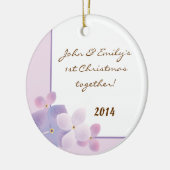 Lila Hydrangea Blume Personalisiert Name Ornament (Links)