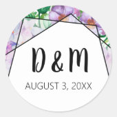 Lila Hydrangea-Blume Runder Aufkleber (Vorderseite)