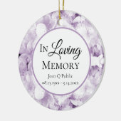 Lila Hydrangea-Blume Wasserfarben-Gedenkstätte Keramik Ornament (Links)