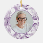 Lila Hydrangea-Blume Wasserfarben-Gedenkstätte Keramik Ornament (Hinten)