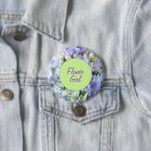 Lila Hydrangea-Blumen-Mädchen Button (Beispiel)