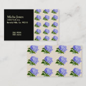 Lila Hydrangea-Blumen-Vintages Muster Visitenkarte (Vorne/Hinten)