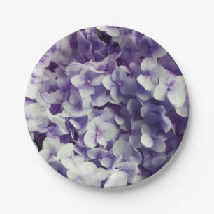 Lila Hydrangea-Blumenhintergrund Pappteller