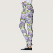 Lila Hydrangea-Blumenmuster Leggings (Links)