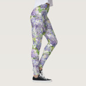 Lila Hydrangea-Blumenmuster Leggings (Rechts)