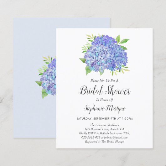 Lila Hydrangea Bouquet Budget Brautparty (Vorne/Hinten)