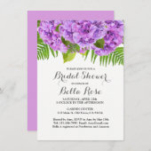 Lila Hydrangea-Brautdusche Einladung (Vorne/Hinten)