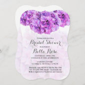 Lila Hydrangea-Brautparty Einladung (Vorne/Hinten)