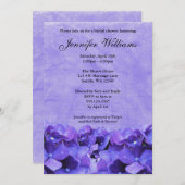 Lila Hydrangea Bridal Dusche Einladung (Vorne/Hinten)