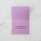 Lila Hydrangea danken Ihnen zu kardieren Dankeskarte (Innenseite)