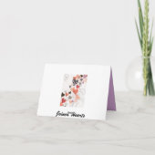 Lila Hydrangea danken Ihnen zu kardieren Dankeskarte (Rückseite)