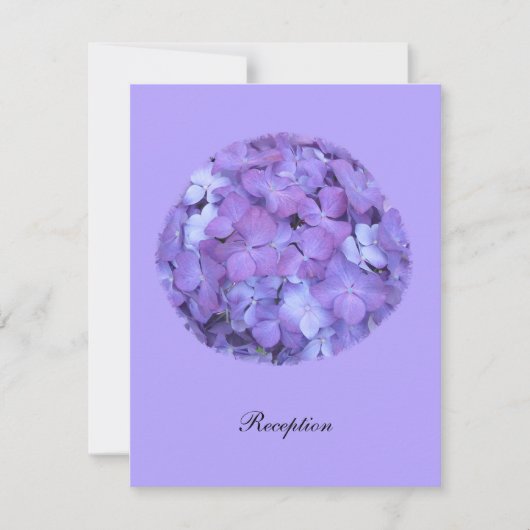 Lila Hydrangea-Empfang Einladung zur Hochzeit (Vorderseite)