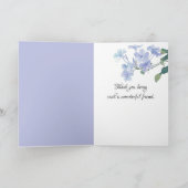 Lila Hydrangea für Friend Vielen Dank Karte (Innenseite)