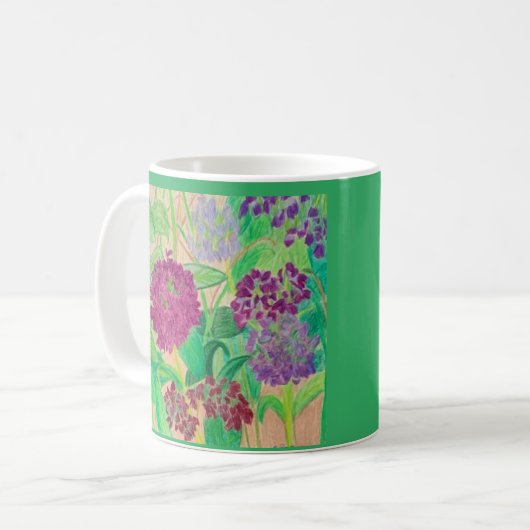 lila Hydrangea, Gartenbaum-Blume Kaffeetasse (Vorderseite Links)