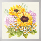 Lila Hydrangea, handgemalt Poster (Vorne)