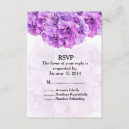 Lila Hydrangea Hochzeit RSVP Hydrangea4 Karte