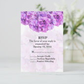 Lila Hydrangea Hochzeit RSVP Hydrangea4 Karte (Stehend Vorderseite)