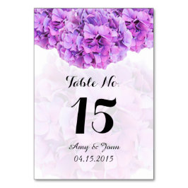 Lila Hydrangea Hochzeit Tischnummern Hydrangea4