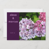 Lila Hydrangea Hochzeitseinladung Einladung (Rückseite)