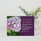 Lila Hydrangea Hochzeitseinladung Einladung (Stehend Vorderseite)