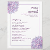 Lila Hydrangea-Hochzeitsprogramm Programm (Vorderseite)