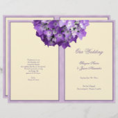 Lila Hydrangea-Hochzeitsprogramm von Weiß (Vorne/Hinten)