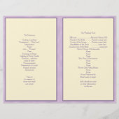 Lila Hydrangea-Hochzeitsprogramm von Weiß (Rückseite)