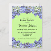 Lila Hydrangea im Brautparty "Grüne Background" Einladung (Vorderseite)