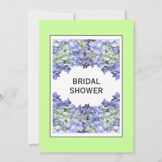 Lila Hydrangea im Brautparty "Grüne Background" Einladung (Rückseite)