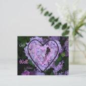 Lila Hydrangea in den Herzen bald gut ankommen Pos Postkarte (Stehend Vorderseite)