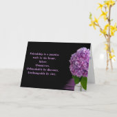 lila Hydrangea in Flasche für Freundschaft Karte (Gelbe Blume)