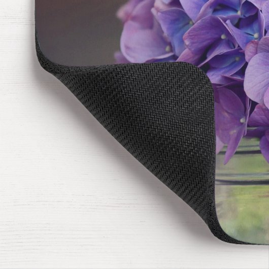Lila Hydrangea in Mason Jar Fotografie Mousepad (Ecke)