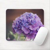Lila Hydrangea in Mason Jar Fotografie Mousepad (Mit Mouse)