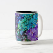 Lila Hydrangea-Kaffee-Tasse Zweifarbige Tasse (VorderseiteRechts)