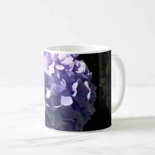 Lila Hydrangea Kaffeetasse (VorderseiteRechts)