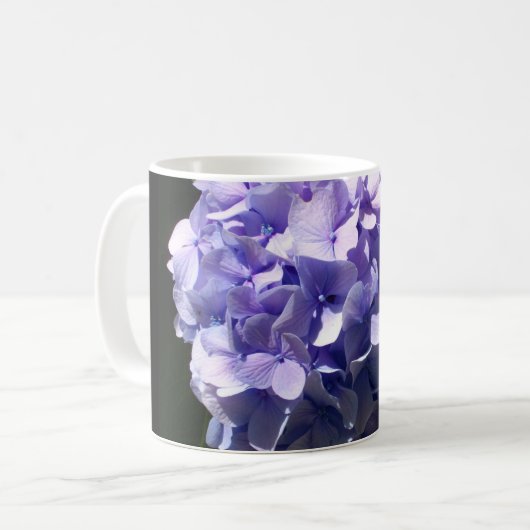 Lila Hydrangea Kaffeetasse (Vorderseite Links)