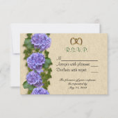 Lila Hydrangea-Karte RSVP Karte (Vorderseite)