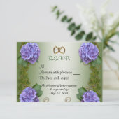 Lila Hydrangea-Karte RSVP Karte (Stehend Vorderseite)