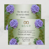 Lila Hydrangea-Karte RSVP Karte (Vorne/Hinten)