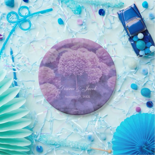 Lila Hydrangea Land Rustikale Hochzeit Pappteller (Party)