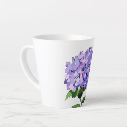 Lila Hydrangea-Latte-Tasse Milchtasse (Linke Ecke)