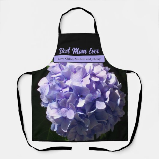 Lila Hydrangea-Mama Schürze (Vorderseite)