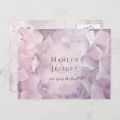 Lila Hydrangea mit Blumenrosa Save the Date Ankündigungspostkarte (Vorne/Hinten)