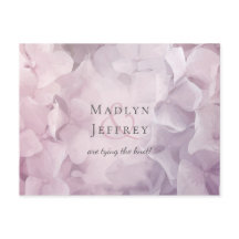 Lila Hydrangea mit Blumenrosa Save the Date