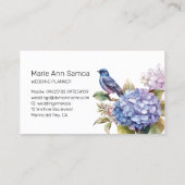 Lila Hydrangea mit Charme Visitenkarte (Rückseite)